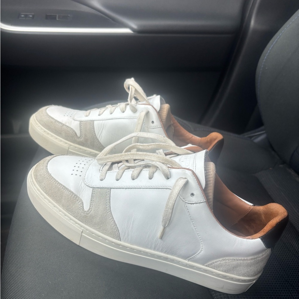 Allen Edmonds White and Gray Sneakers